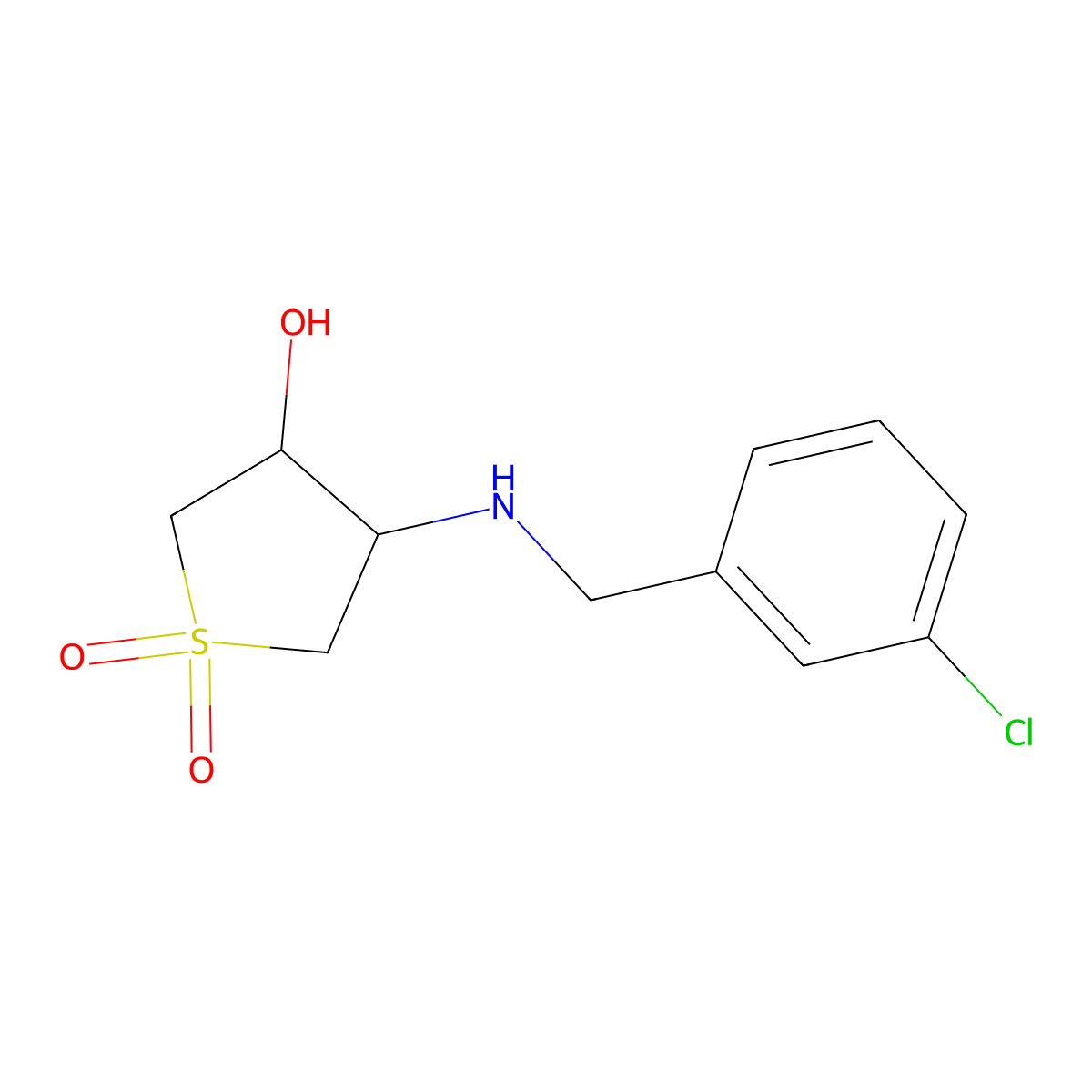 3-((3-Chlorobenzyl)amino)-4-hydroxytetrahydrothiophene 1,1-dioxide molecular structure, CAS 1232808-11-5