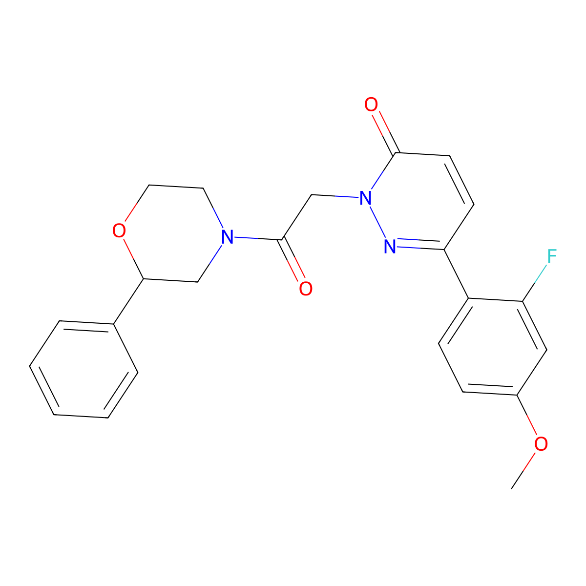 6-(2-fluoro-4-methoxyphenyl)-2-[2-oxo-2-(2-phenylmorpholin-4-yl)ethyl]pyridazin-3(2H)-one molecular structure, CAS 1232808-15-9