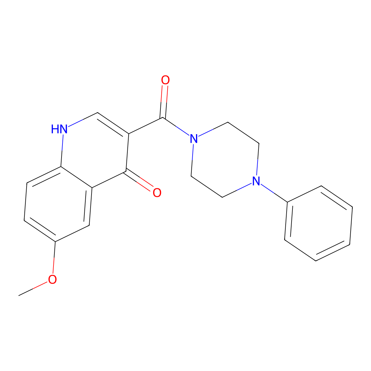 (4-Hydroxy-6-methoxyquinolin-3-yl)(4-phenylpiperazin-1-yl)methanone molecular structure, CAS 1232808-33-1
