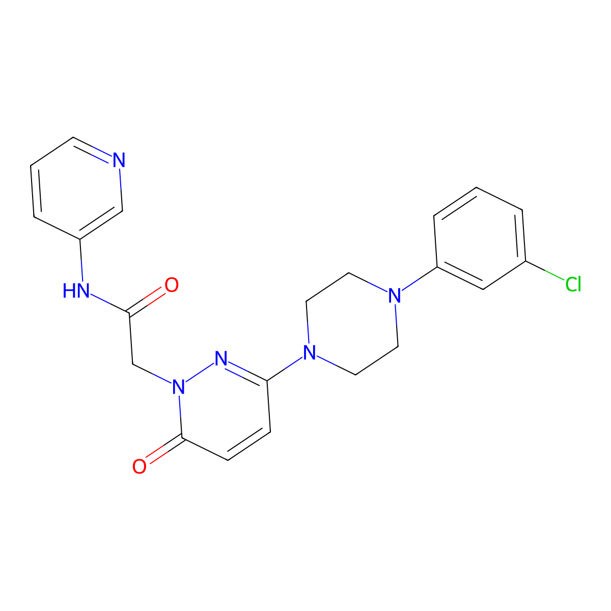 2-(3-(4-(3-chlorophenyl)piperazin-1-yl)-6-oxopyridazin-1(6H)-yl)-N-(pyridin-3-yl)acetamide molecular structure, CAS 1232808-59-1