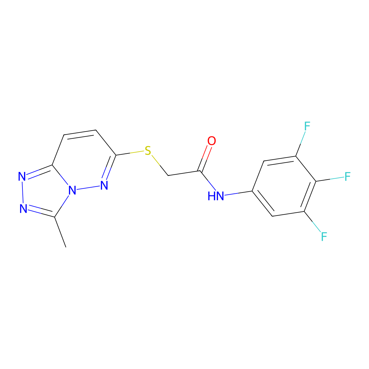 2-[(3-methyl[1,2,4]triazolo[4,3-b]pyridazin-6-yl)sulfanyl]-N-(3,4,5-trifluorophenyl)acetamide molecular structure, CAS 1232808-63-7