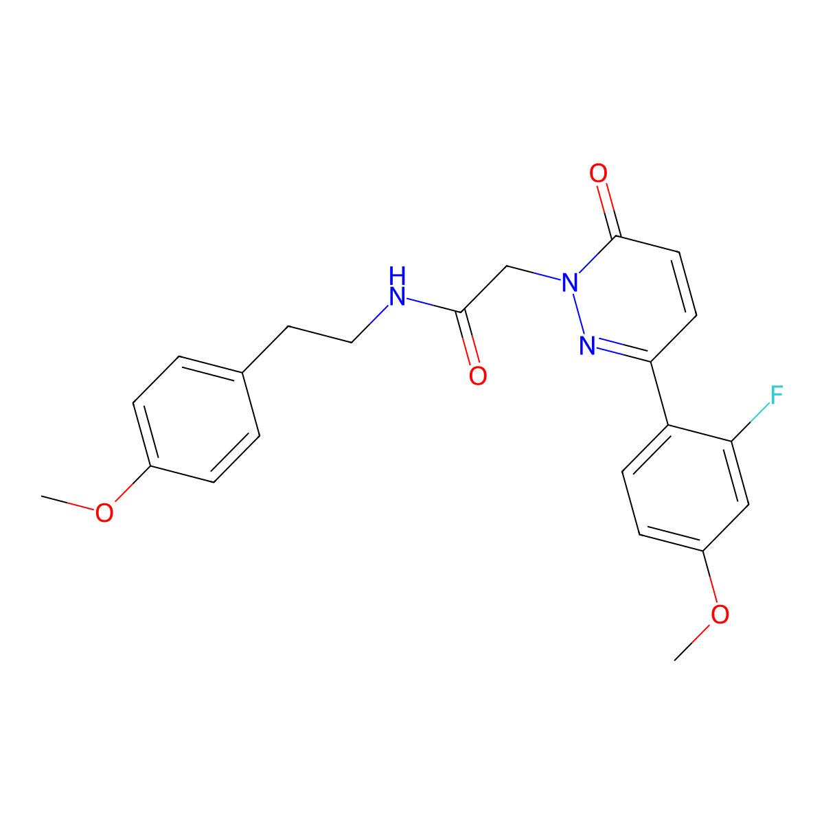 2-[3-(2-fluoro-4-methoxyphenyl)-6-oxo-1(6H)-pyridazinyl]-N~1~-(4-methoxyphenethyl)acetamide molecular structure, CAS 1232808-75-1
