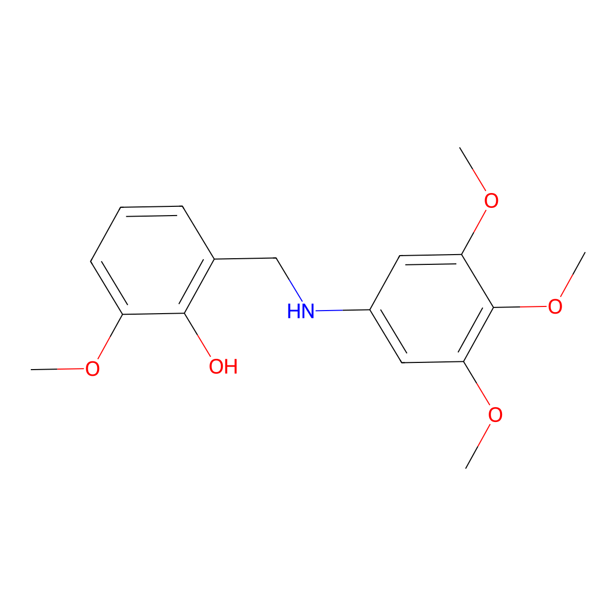 2-Methoxy-6-{[(3,4,5-trimethoxyphenyl)amino]methyl}phenol molecular structure, CAS 1232808-85-3