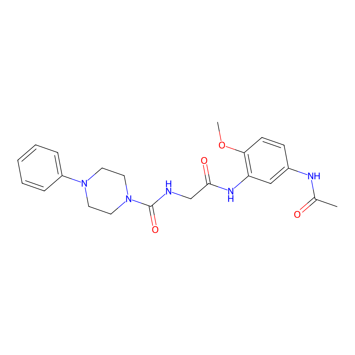 N-(2-{[5-(acetylamino)-2-methoxyphenyl]amino}-2-oxoethyl)-4-phenylpiperazine-1-carboxamide molecular structure, CAS 1232808-89-7