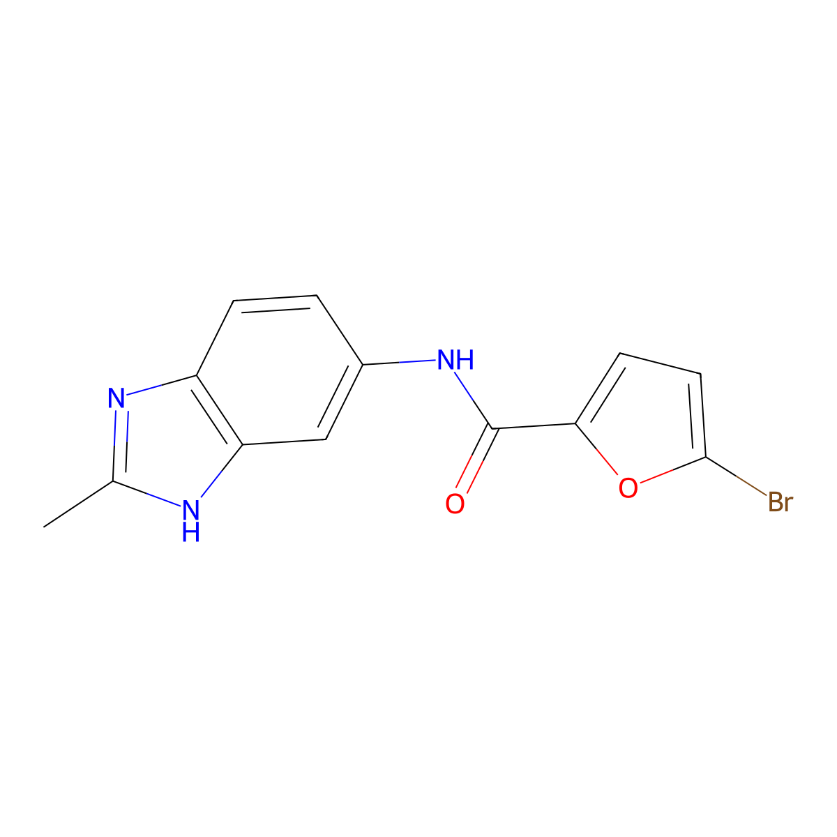 5-bromo-N-(2-methyl-1H-benzimidazol-5-yl)furan-2-carboxamide molecular structure, CAS 1232809-13-0