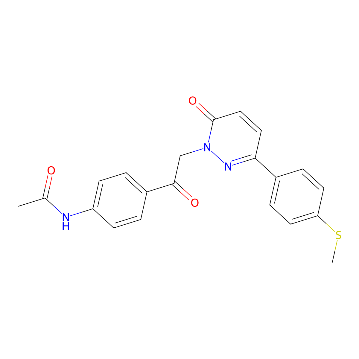 N-[4-({3-[4-(methylsulfanyl)phenyl]-6-oxopyridazin-1(6H)-yl}acetyl)phenyl]acetamide molecular structure, CAS 1232809-16-3