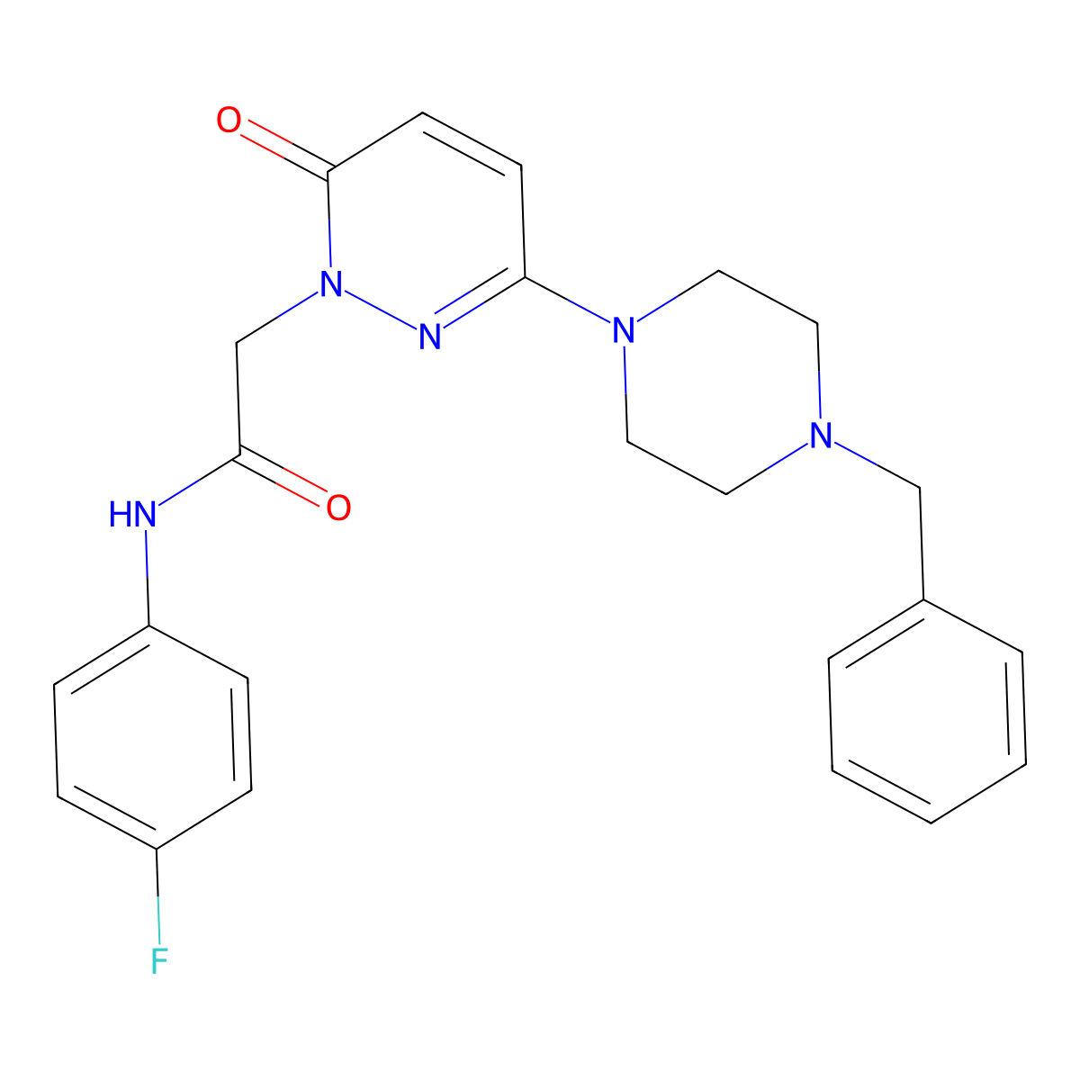 2-(3-(4-benzylpiperazin-1-yl)-6-oxopyridazin-1(6H)-yl)-N-(4-fluorophenyl)acetamide molecular structure, CAS 1232809-26-5