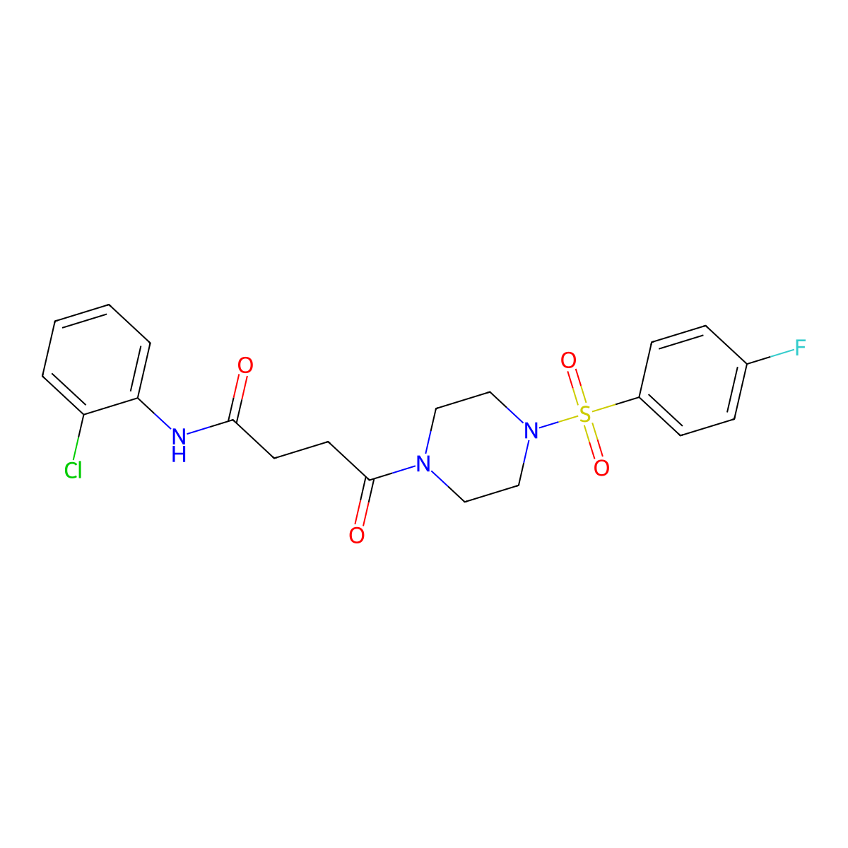 N-(2-chlorophenyl)-4-(4-((4-fluorophenyl)sulfonyl)piperazin-1-yl)-4-oxobutanamide molecular structure, CAS 1232809-27-6