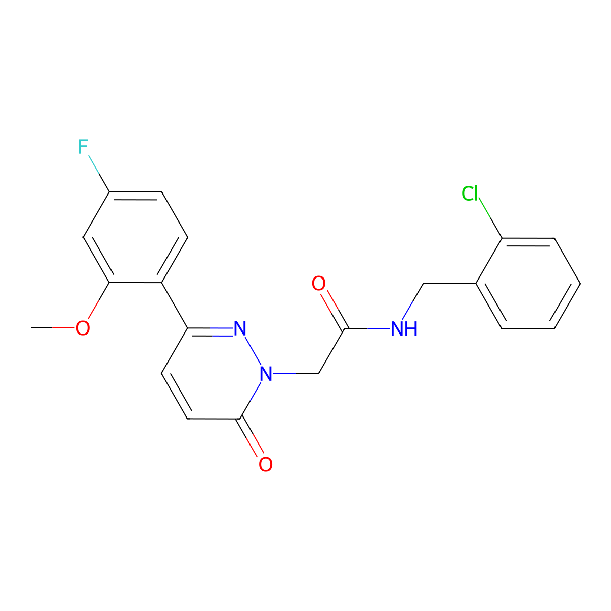 N-(2-chlorobenzyl)-2-[3-(4-fluoro-2-methoxyphenyl)-6-oxopyridazin-1(6H)-yl]acetamide molecular structure, CAS 1232809-52-7