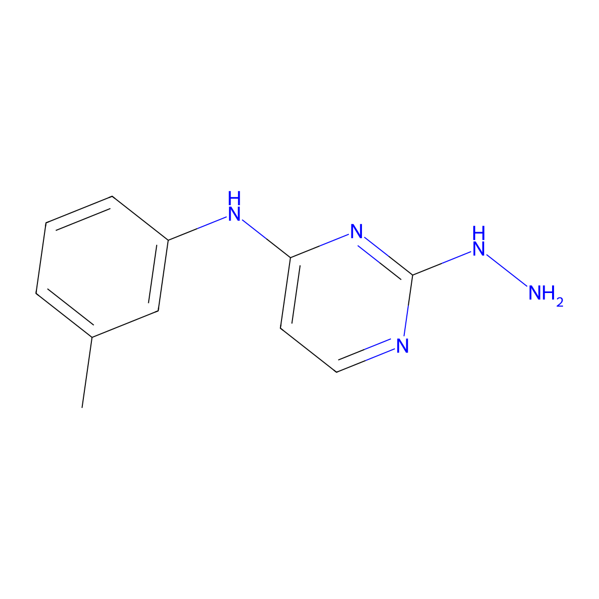 2-hydrazinyl-N-(3-methylphenyl)pyrimidin-4-amine molecular structure, CAS 1232809-85-6