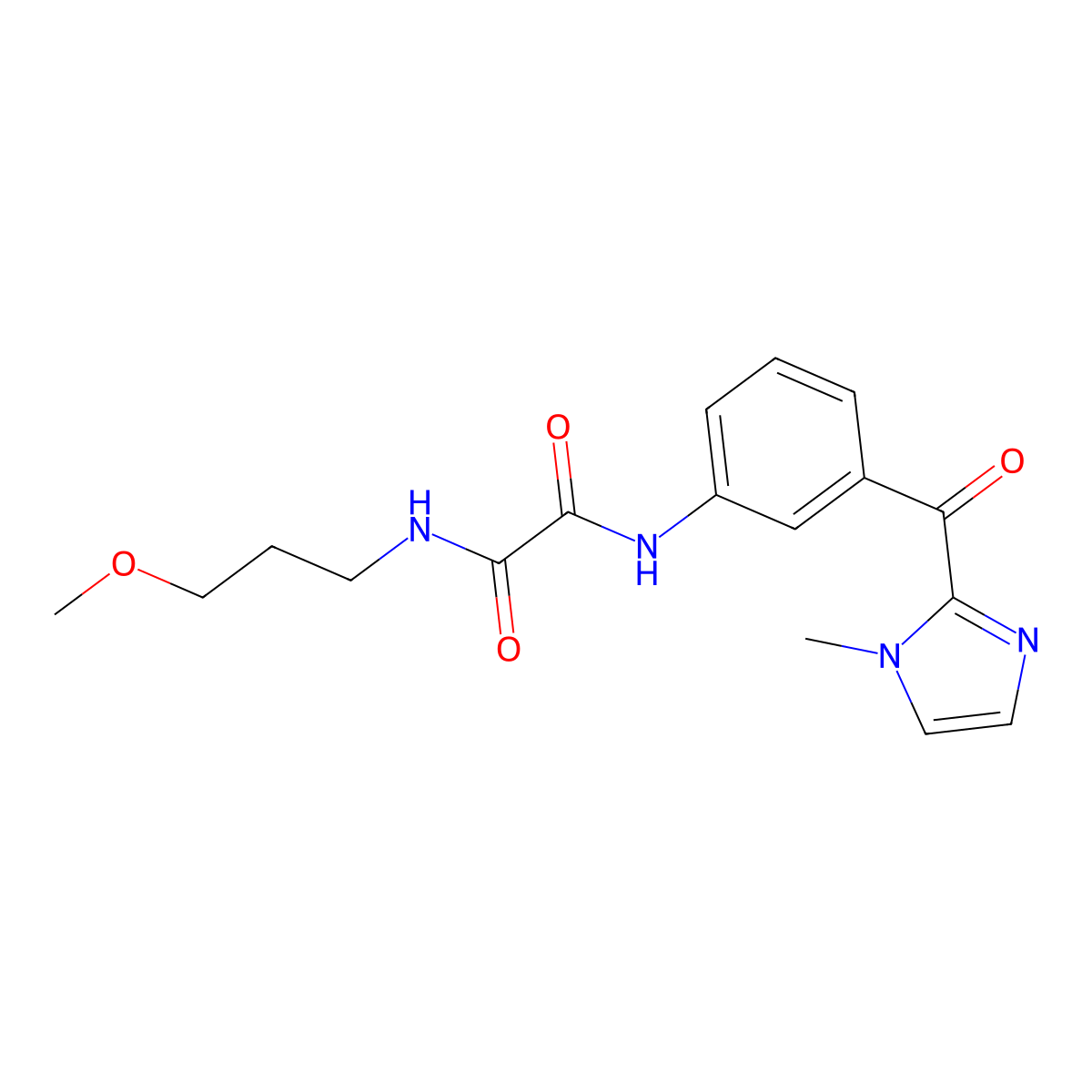 N-(3-methoxypropyl)-N'-{3-[(1-methyl-1H-imidazol-2-yl)carbonyl]phenyl}ethanediamide molecular structure, CAS 1232809-86-7