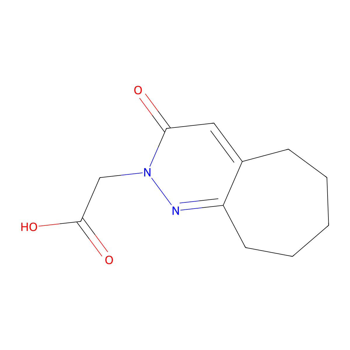 (3-oxo-3,5,6,7,8,9-hexahydro-2H-cyclohepta[c]pyridazin-2-yl)acetic acid molecular structure, CAS 1232810-21-7