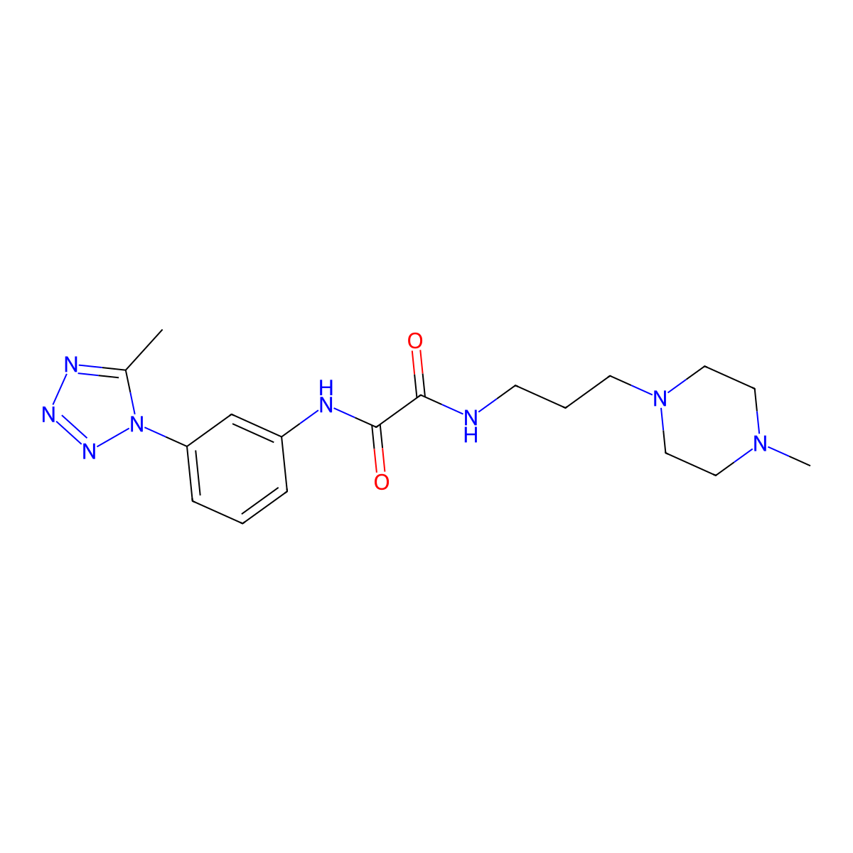 N1-(3-(5-methyl-1H-tetrazol-1-yl)phenyl)-N2-(3-(4-methylpiperazin-1-yl)propyl)oxalamide molecular structure, CAS 1232810-22-8