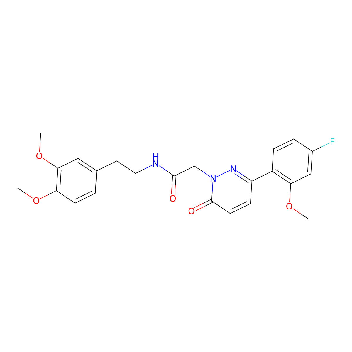 N~1~-(3,4-dimethoxyphenethyl)-2-[3-(4-fluoro-2-methoxyphenyl)-6-oxo-1(6H)-pyridazinyl]acetamide molecular structure, CAS 1232810-29-5