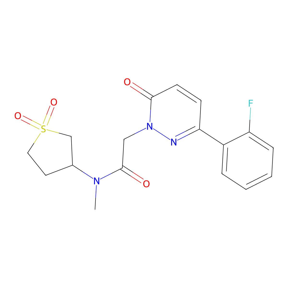 N-(1,1-dioxidotetrahydrothiophen-3-yl)-2-[3-(2-fluorophenyl)-6-oxopyridazin-1(6H)-yl]-N-methylacetamide molecular structure, CAS 1232810-48-8
