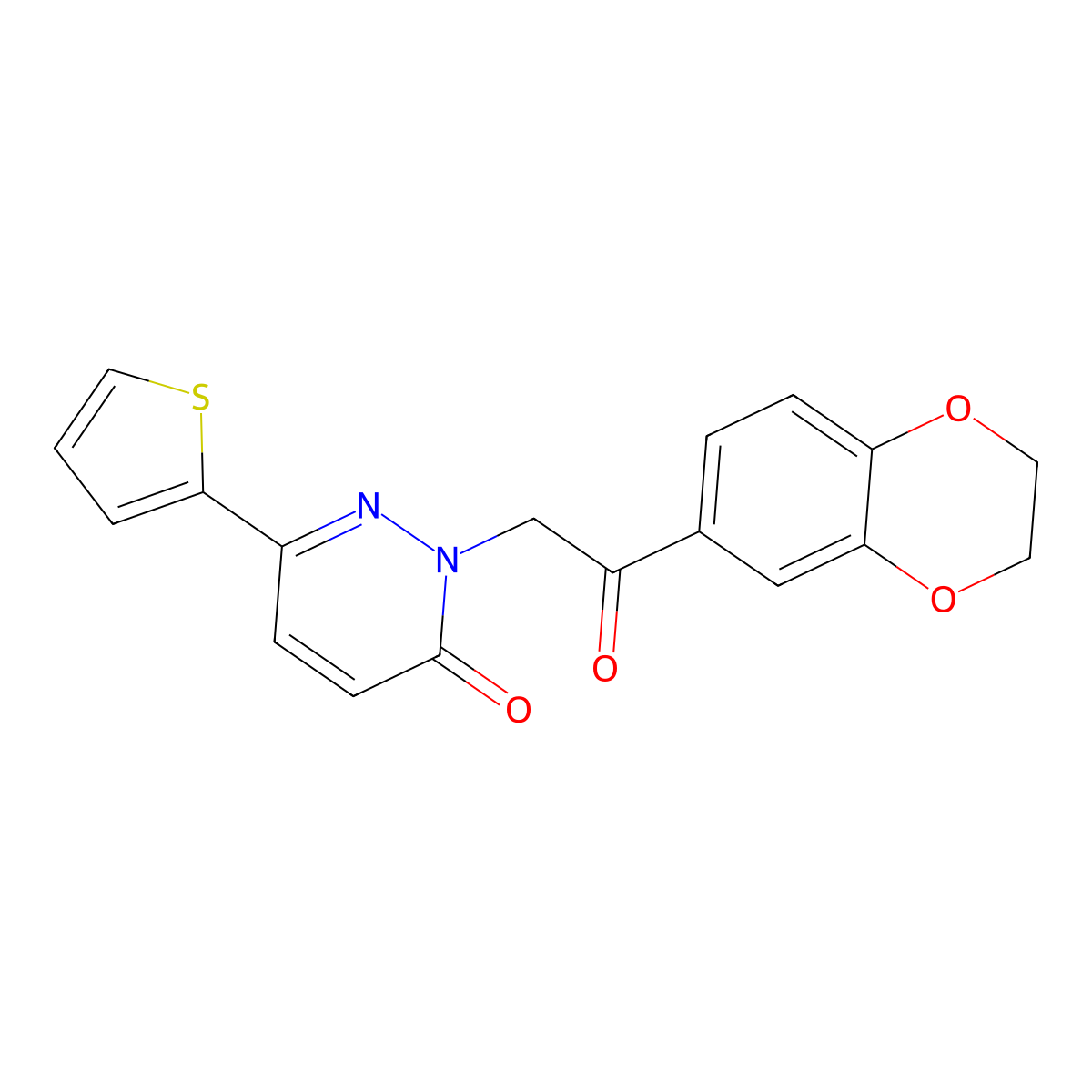 2-[2-(2,3-dihydro-1,4-benzodioxin-6-yl)-2-oxoethyl]-6-(thiophen-2-yl)pyridazin-3(2H)-one molecular structure, CAS 1232810-58-0