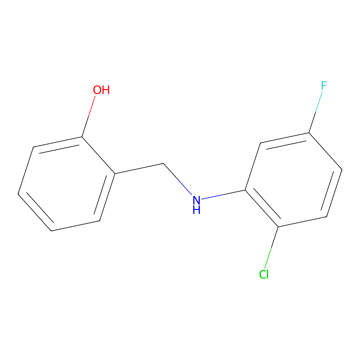 2-{[(2-Chloro-5-fluorophenyl)amino]methyl}phenol molecular structure, CAS 1232810-85-3