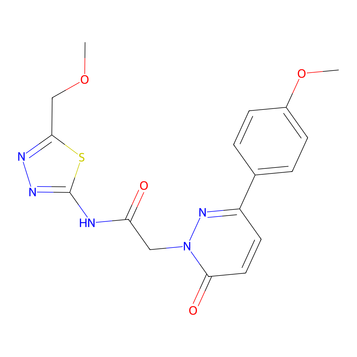 N-[(2E)-5-(methoxymethyl)-1,3,4-thiadiazol-2(3H)-ylidene]-2-[3-(4-methoxyphenyl)-6-oxopyridazin-1(6H)-yl]acetamide molecular structure, CAS 1232817-22-9