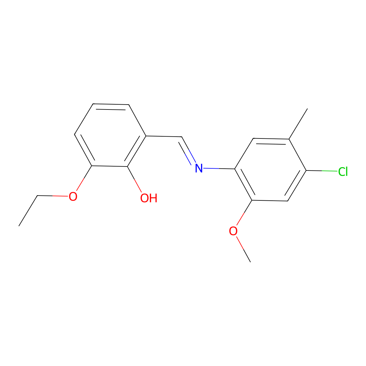 2-{(E)-[(4-chloro-2-methoxy-5-methylphenyl)imino]methyl}-6-ethoxyphenol molecular structure, CAS 1232817-26-3