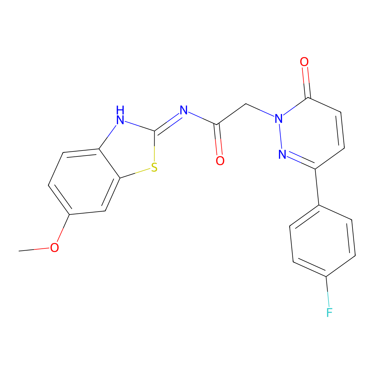 2-[3-(4-fluorophenyl)-6-oxopyridazin-1(6H)-yl]-N-[(2Z)-6-methoxy-1,3-benzothiazol-2(3H)-ylidene]acetamide molecular structure, CAS 1232817-61-6