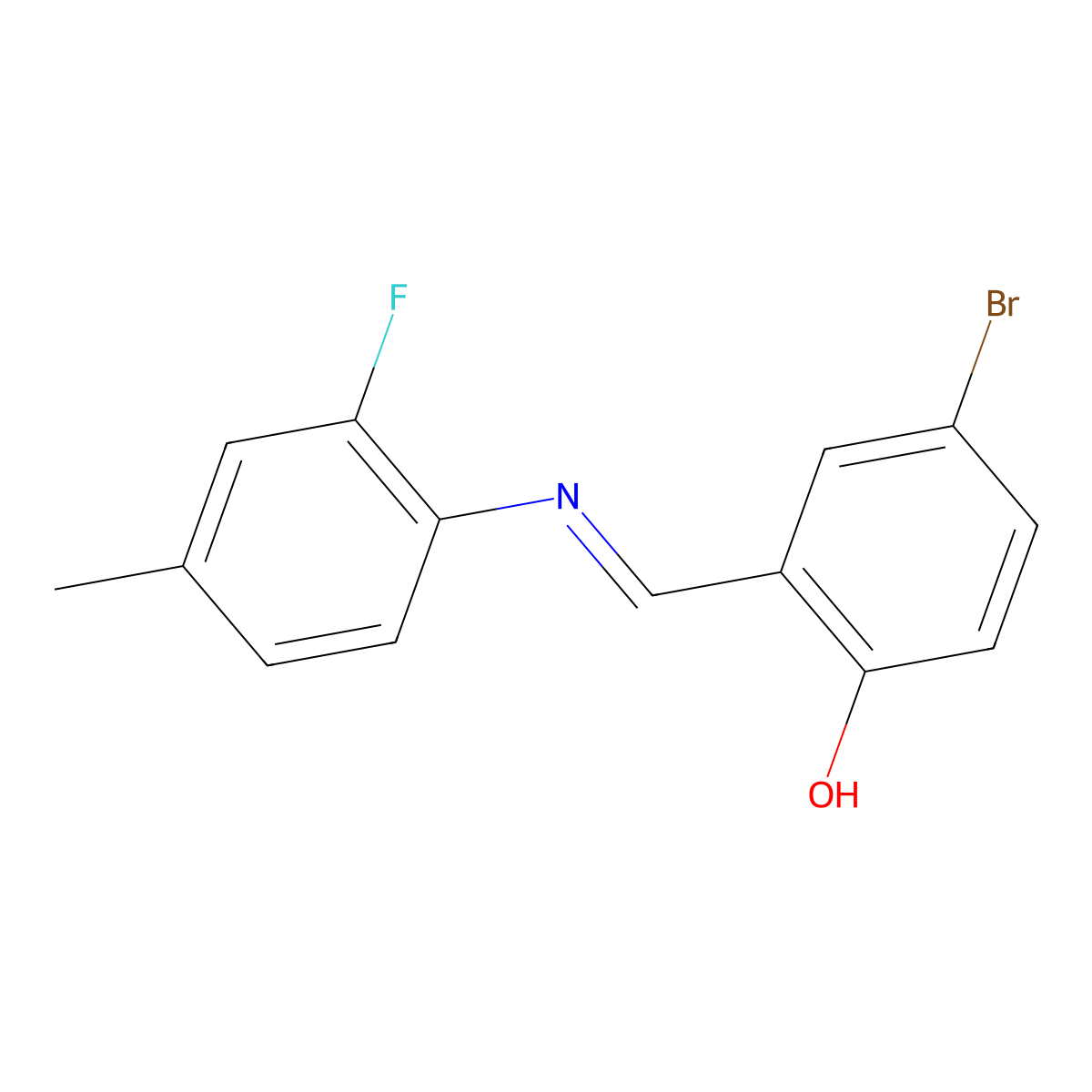 4-bromo-2-{(E)-[(2-fluoro-4-methylphenyl)imino]methyl}phenol molecular structure, CAS 1232817-85-4
