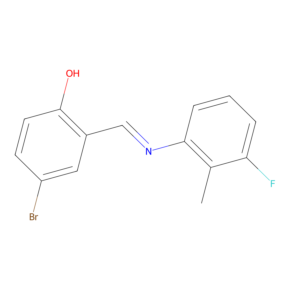 4-bromo-2-{(E)-[(3-fluoro-2-methylphenyl)imino]methyl}phenol molecular structure, CAS 1232817-88-7