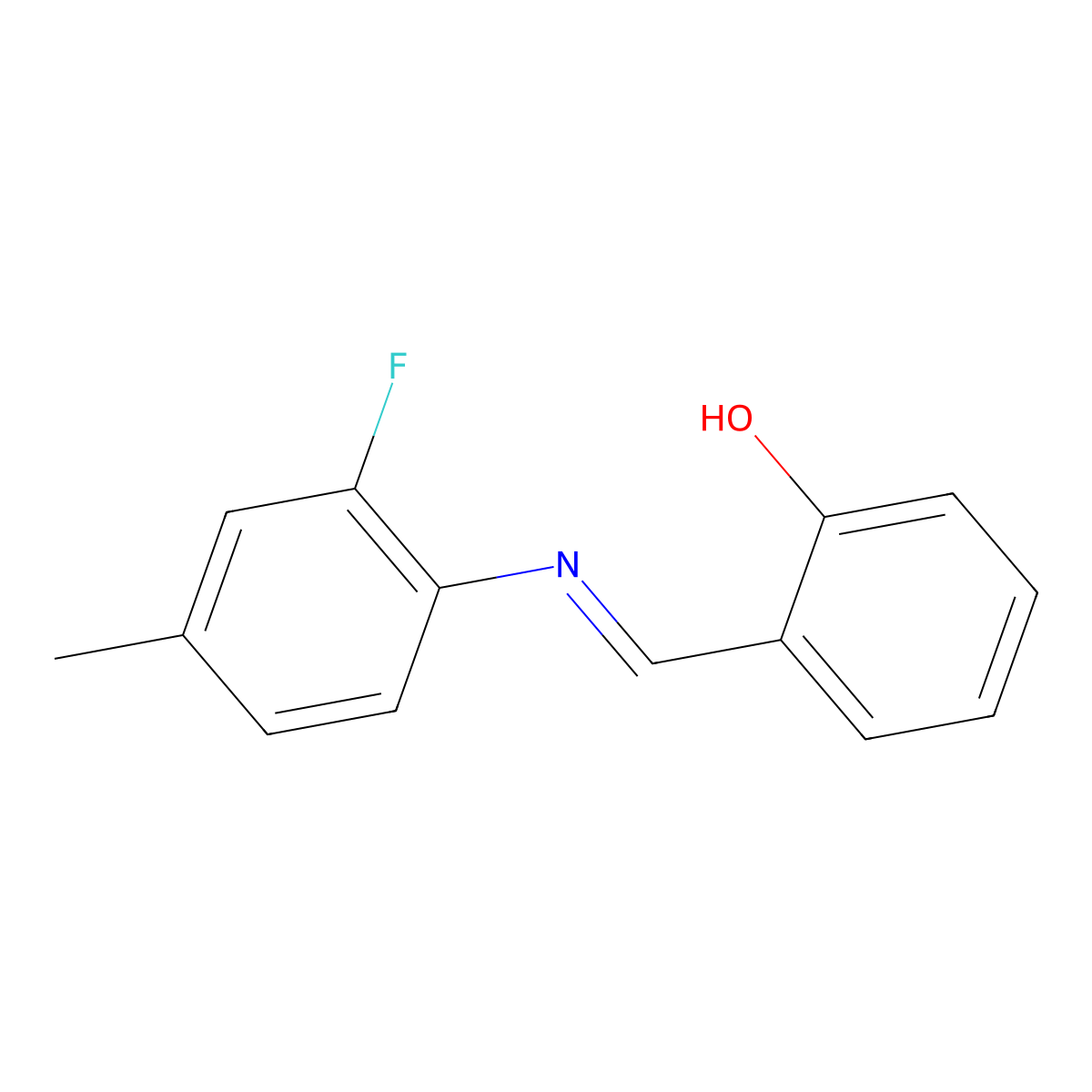 2-{(E)-[(2-fluoro-4-methylphenyl)imino]methyl}phenol molecular structure, CAS 1232817-95-6