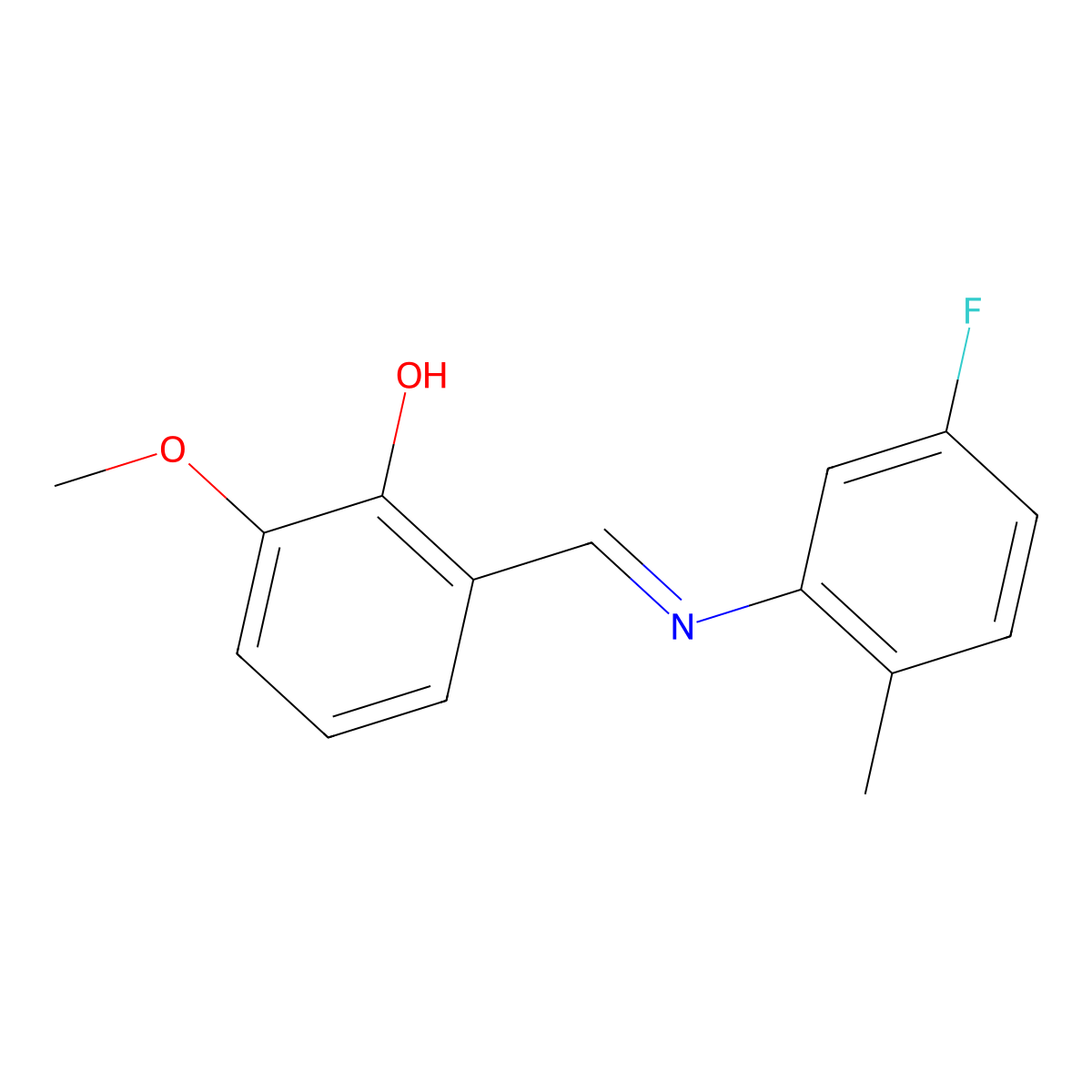 2-{(E)-[(5-fluoro-2-methylphenyl)imino]methyl}-6-methoxyphenol molecular structure, CAS 1232818-31-3