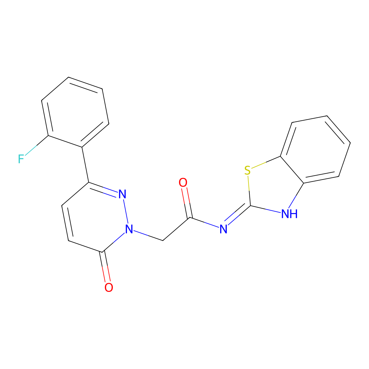 N-[(2Z)-1,3-benzothiazol-2(3H)-ylidene]-2-[3-(2-fluorophenyl)-6-oxopyridazin-1(6H)-yl]acetamide molecular structure, CAS 1232818-49-3