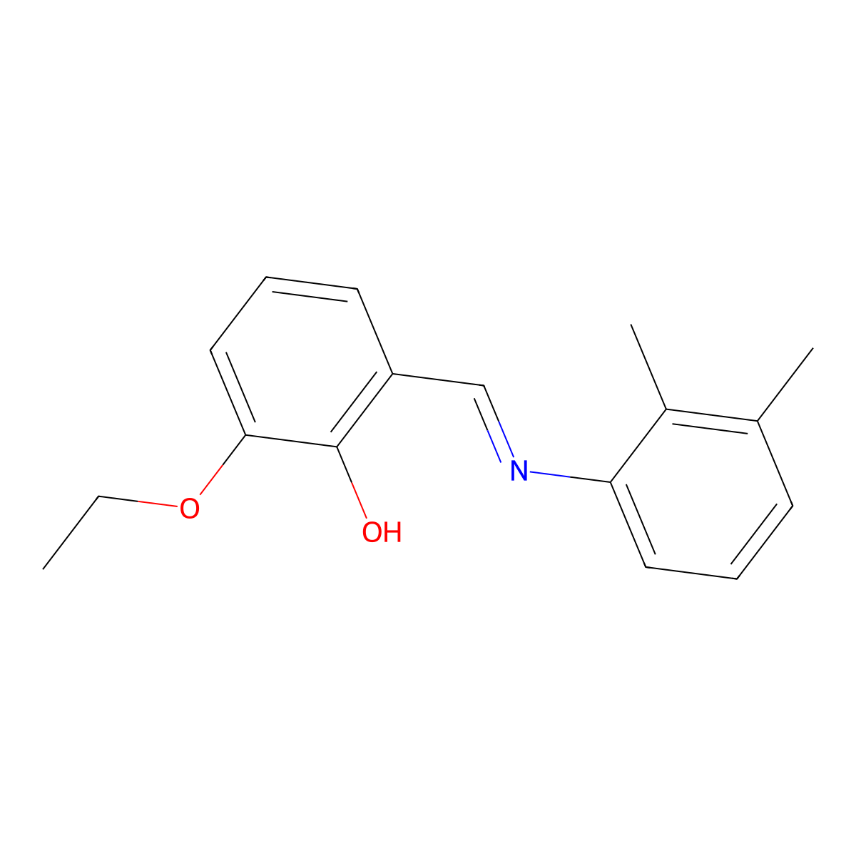 2-{(E)-[(2,3-dimethylphenyl)imino]methyl}-6-ethoxyphenol molecular structure, CAS 1232818-52-8
