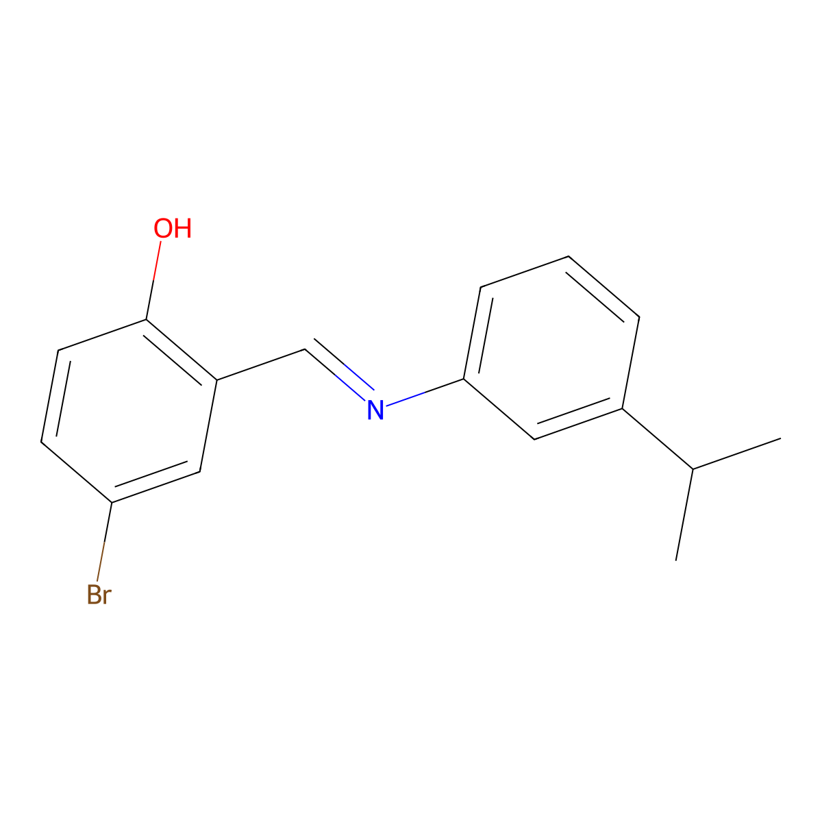 4-bromo-2-{(E)-[(3-isopropylphenyl)imino]methyl}phenol molecular structure, CAS 1232818-56-2