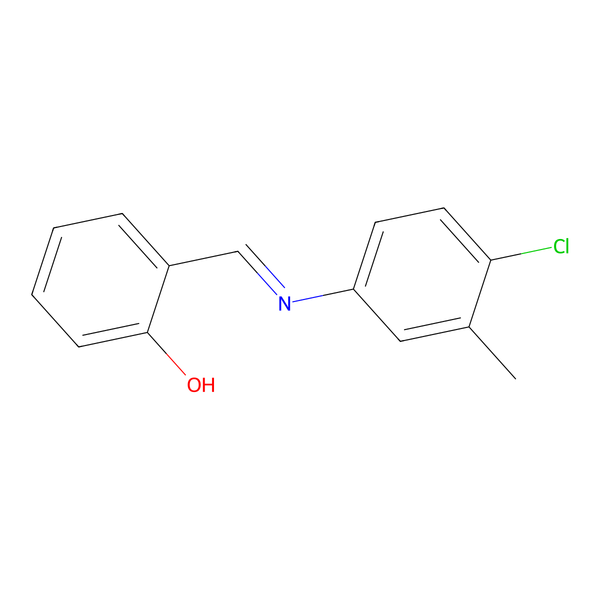 2-{(E)-[(4-chloro-3-methylphenyl)imino]methyl}phenol molecular structure, CAS 1232818-85-7