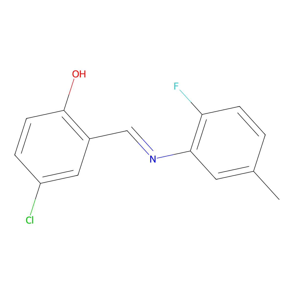 4-chloro-2-{(E)-[(2-fluoro-5-methylphenyl)imino]methyl}phenol molecular structure, CAS 1232819-13-4