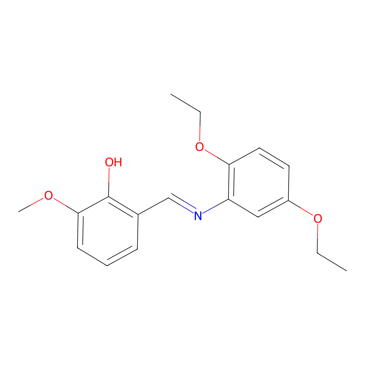 2-{(E)-[(2,5-diethoxyphenyl)imino]methyl}-6-methoxyphenol molecular structure, CAS 1232819-27-0