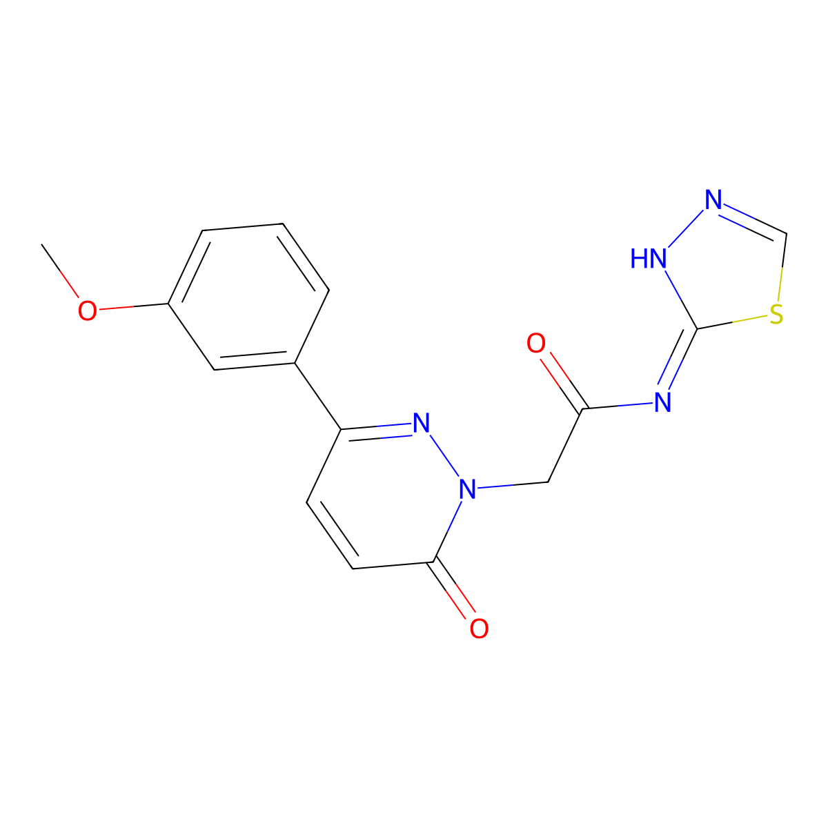 2-[3-(3-methoxyphenyl)-6-oxopyridazin-1(6H)-yl]-N-[(2E)-1,3,4-thiadiazol-2(3H)-ylidene]acetamide molecular structure, CAS 1232819-51-0