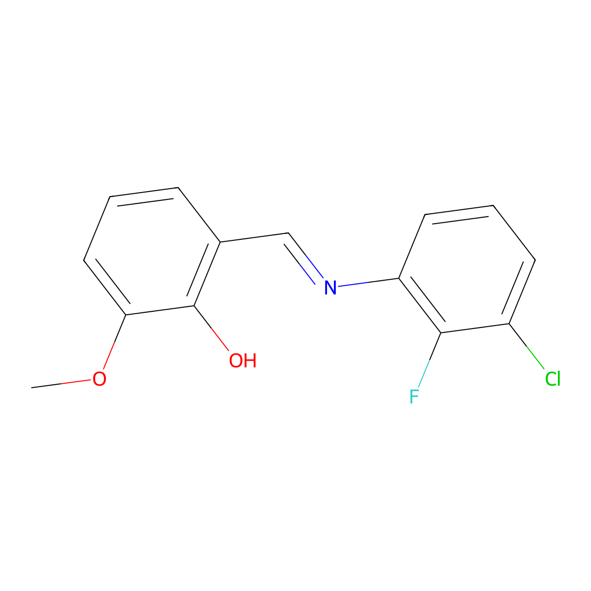 2-{(E)-[(3-chloro-2-fluorophenyl)imino]methyl}-6-methoxyphenol molecular structure, CAS 1232819-69-0
