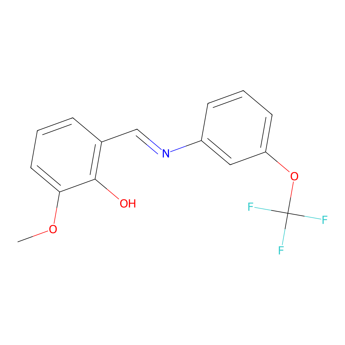 2-methoxy-6-((E)-{[3-(trifluoromethoxy)phenyl]imino}methyl)phenol molecular structure, CAS 1232819-90-7