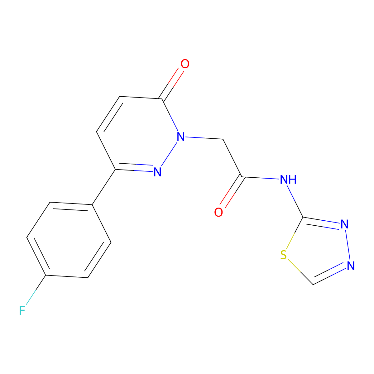 2-[3-(4-fluorophenyl)-6-oxopyridazin-1(6H)-yl]-N-[(2E)-1,3,4-thiadiazol-2(3H)-ylidene]acetamide molecular structure, CAS 1232819-92-9
