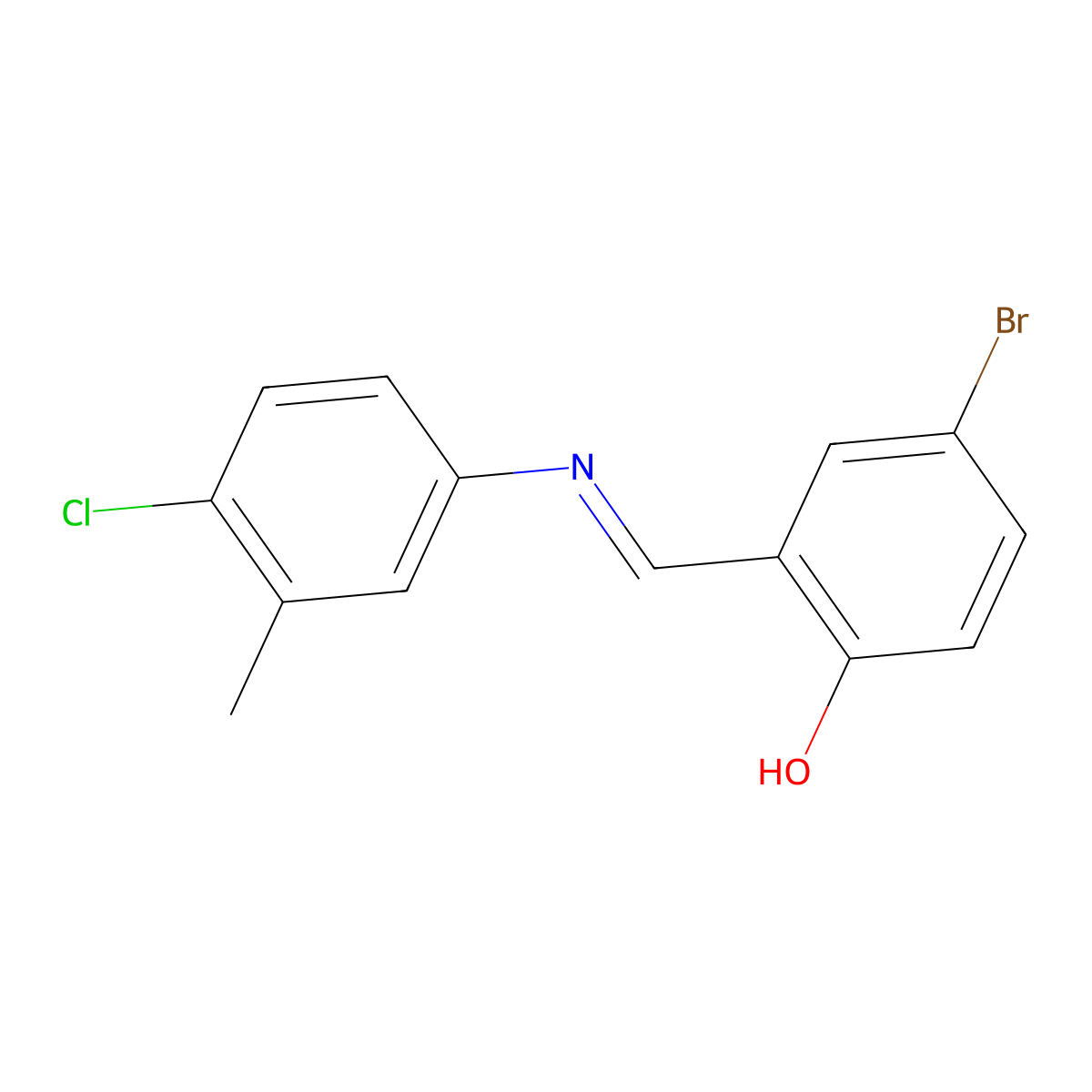 4-bromo-2-{(E)-[(4-chloro-3-methylphenyl)imino]methyl}phenol molecular structure, CAS 1232820-48-2