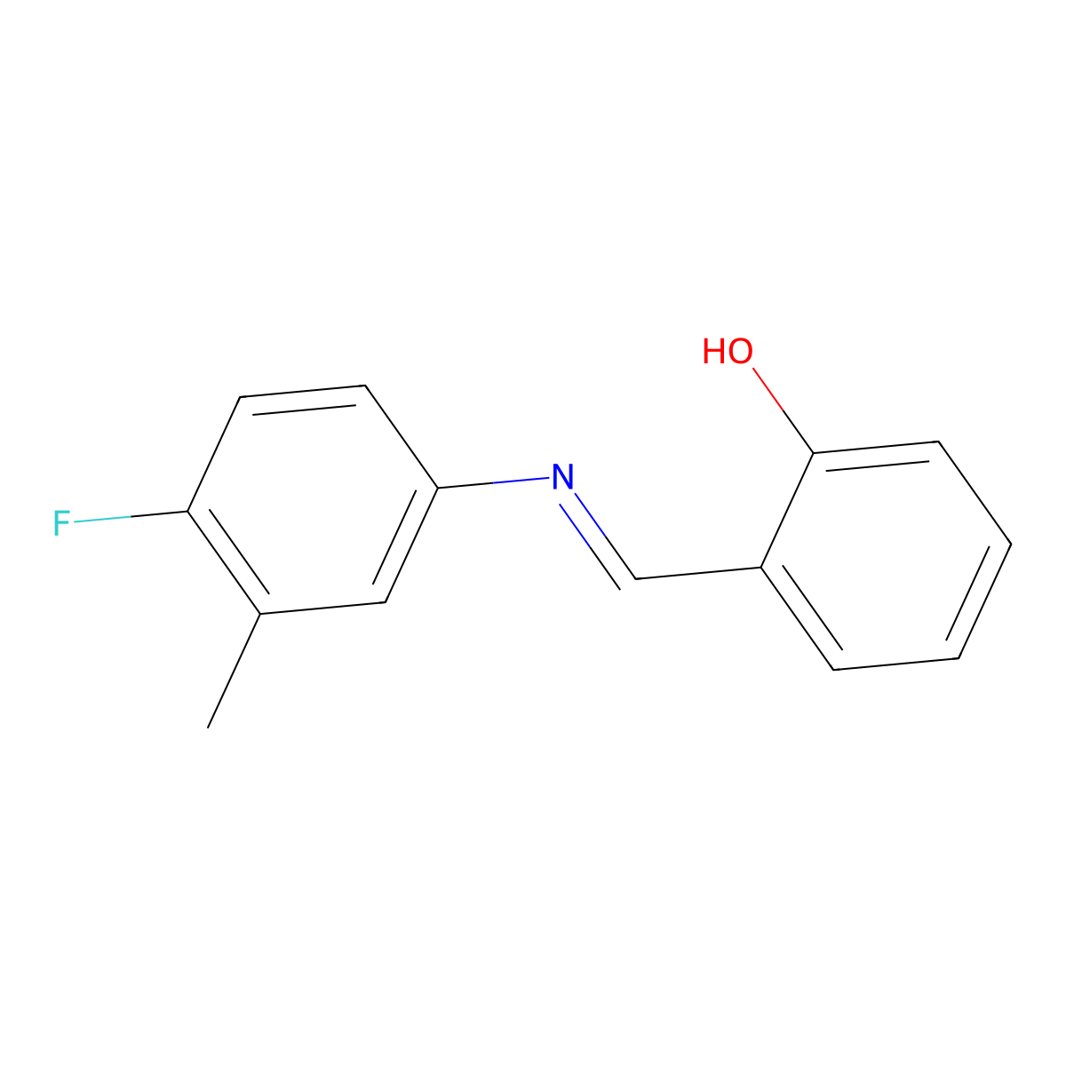 2-{(E)-[(4-fluoro-3-methylphenyl)imino]methyl}phenol molecular structure, CAS 1232820-51-7