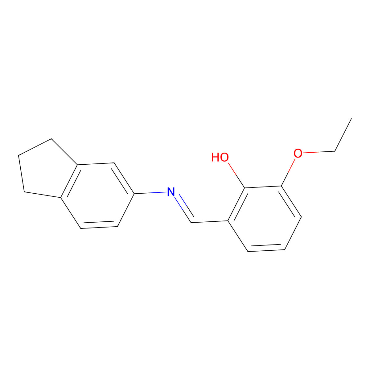 2-[(E)-(2,3-dihydro-1H-inden-5-ylimino)methyl]-6-ethoxyphenol molecular structure, CAS 1232820-52-8