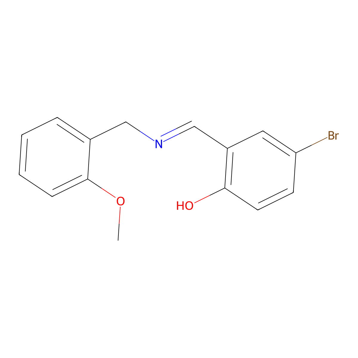 4-bromo-2-{(E)-[(2-methoxybenzyl)imino]methyl}phenol molecular structure, CAS 1232820-99-3