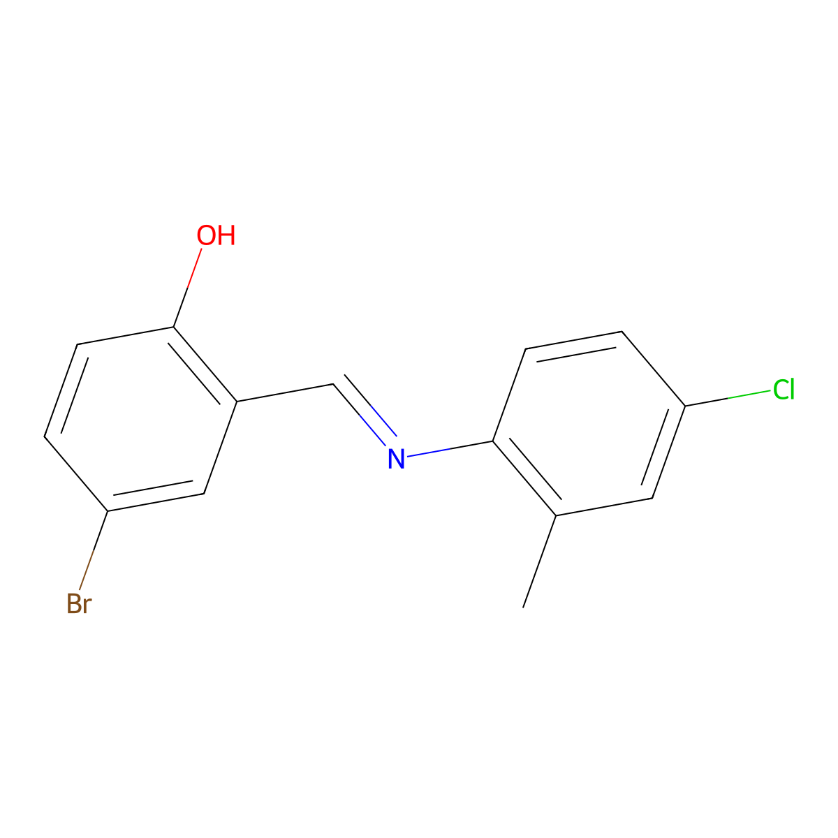 4-bromo-2-{(E)-[(4-chloro-2-methylphenyl)imino]methyl}phenol molecular structure, CAS 1232821-07-6