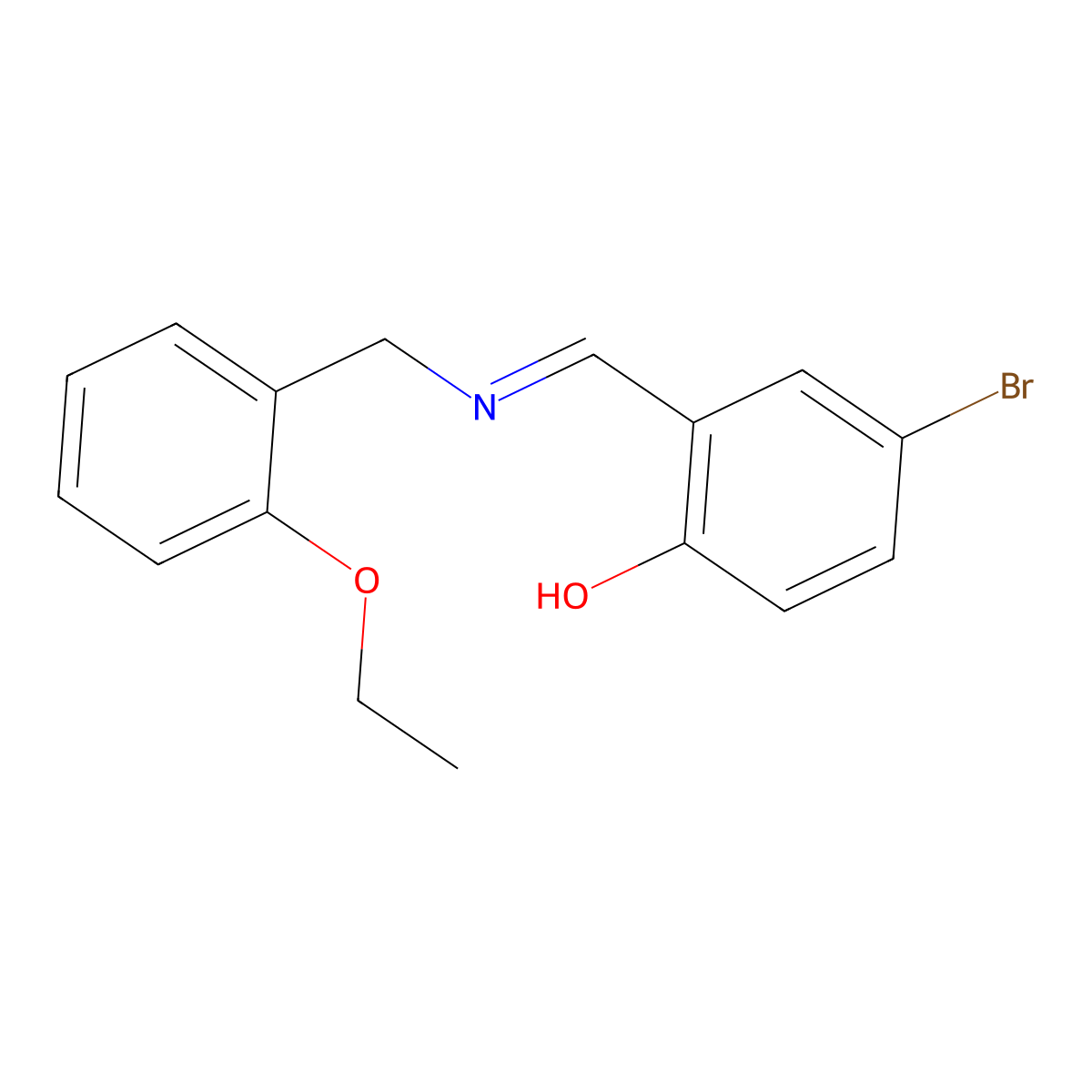 4-bromo-2-{(E)-[(2-ethoxybenzyl)imino]methyl}phenol molecular structure, CAS 1232821-12-3