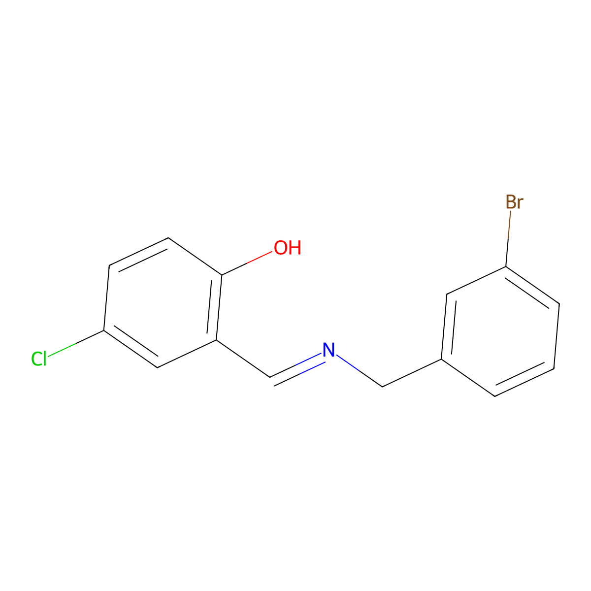 2-{(E)-[(3-bromobenzyl)imino]methyl}-4-chlorophenol molecular structure, CAS 1232821-37-2