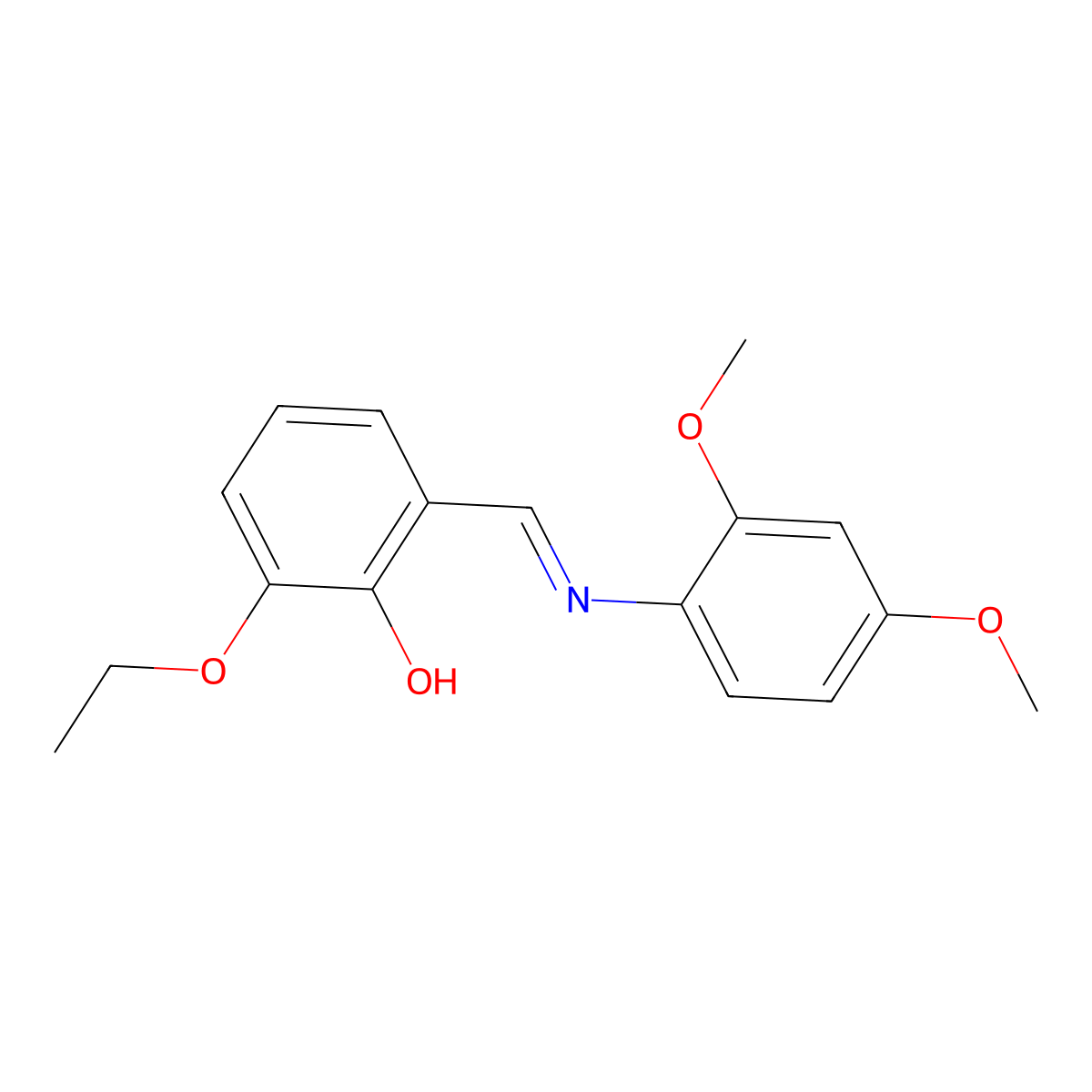 2-{(E)-[(2,4-dimethoxyphenyl)imino]methyl}-6-ethoxyphenol molecular structure, CAS 1232821-72-5
