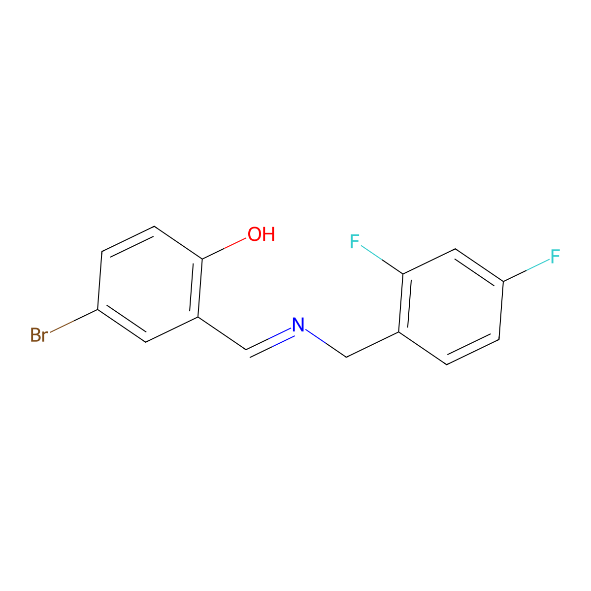 4-bromo-2-{(E)-[(2,4-difluorobenzyl)imino]methyl}phenol molecular structure, CAS 1232821-84-9