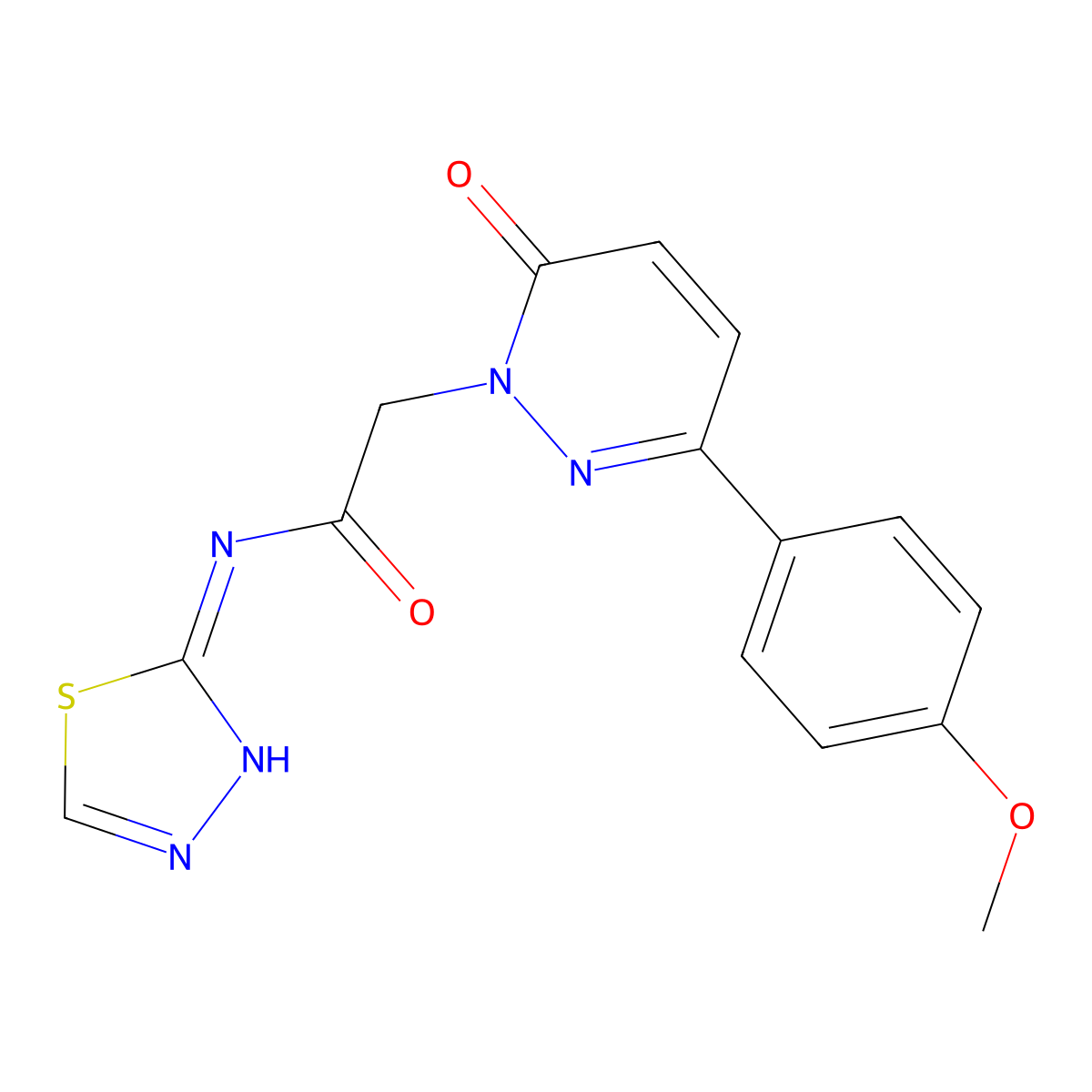 2-[3-(4-methoxyphenyl)-6-oxopyridazin-1(6H)-yl]-N-[(2E)-1,3,4-thiadiazol-2(3H)-ylidene]acetamide molecular structure, CAS 1232822-40-0