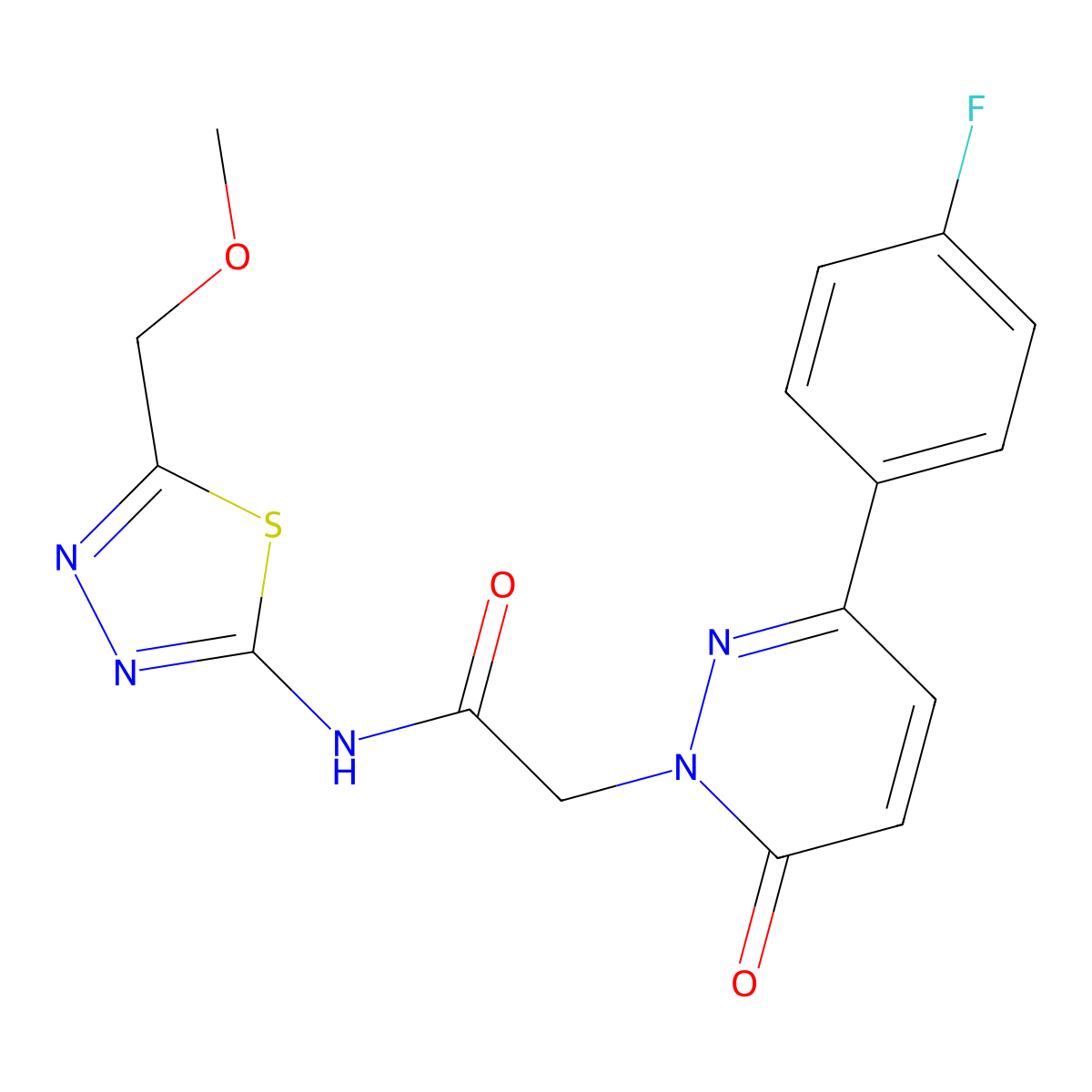 2-[3-(4-fluorophenyl)-6-oxopyridazin-1(6H)-yl]-N-[(2E)-5-(methoxymethyl)-1,3,4-thiadiazol-2(3H)-ylidene]acetamide molecular structure, CAS 1232822-53-5