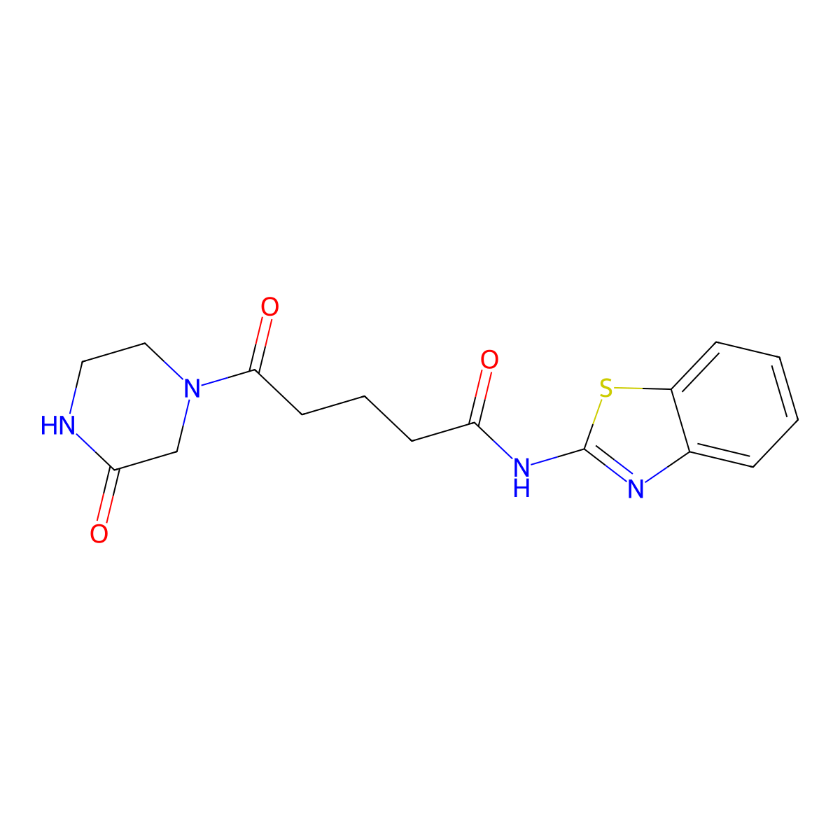 N-[(2E)-1,3-benzothiazol-2(3H)-ylidene]-5-oxo-5-(3-oxopiperazin-1-yl)pentanamide molecular structure, CAS 1232822-61-5